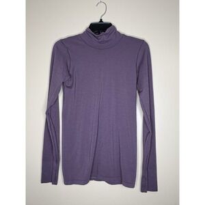 Athleta‎ Flurry Peak Turtleneck Top Womens Medium Purple Black Stretch